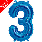 16 inch Blue Number 3 Foil Balloon (1)