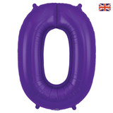 34 inch Oaktree Purple Number 0 Foil Balloon (1)