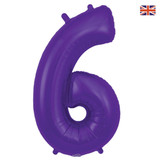 34 inch Oaktree Purple Number 6 Foil Balloon (1)