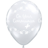 11 inch Clear Communion Butterflies Latex Balloons (50)