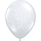 11 inch Clear Stars-A-Round Latex Balloons (50)