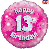 18 inch Happy 13th Birthday Pink Foil Balloon (1)