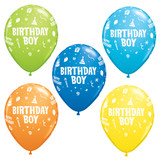 11 inch Birthday Boy Assortment Latex Balloons (25)