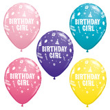 11 inch Birthday Girl Assorted Latex Balloons (25)