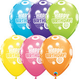 11 inch Birthday Dots & Glitz Assortment Latex Balloons (25)
