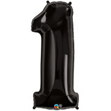 34 inch Black Number 1 Foil Balloon (1)