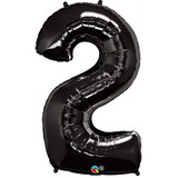34 inch Black Number 2 Foil Balloon (1)