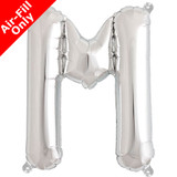 16 inch Silver Letter M Foil Balloon (1)