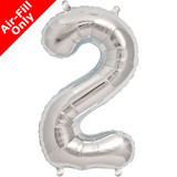 16 inch Silver Number 2 Foil Balloon (1)