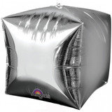 15" Cubez Silver Foil Balloon (1) - UNPACKAGED