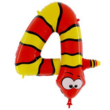 40 inch Zooloons Number Four Snake Foil Balloon (1)