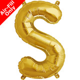 16 inch Gold Letter S Foil Balloon (1)