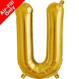 16 inch Gold Letter U Foil Balloon (1)