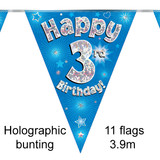 3rd Birthday Blue Bunting - 3.9m (1)