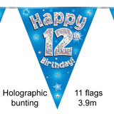 12th Birthday Blue Bunting - 3.9m (1)