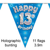 13th Birthday Blue Bunting - 3.9m (1)