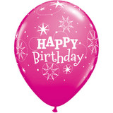 11 inch Wild Berry Birthday Sparkle Latex Balloons (6)