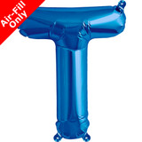 16 inch Blue Letter T Foil Balloon (1)