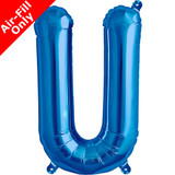 16 inch Blue Letter U Foil Balloon (1)