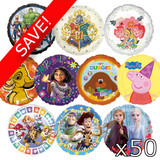 18 inch Licensed Character Foil Pack (50 Balloons)
