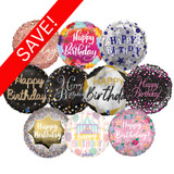 18 inch Adult Male & Female Birthday Foil Pack (50 Balloons)