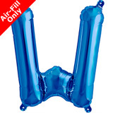 16 inch Blue Letter W Foil Balloon (1)