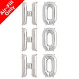 HO HO HO - 16 inch Silver Foil Letter Balloon Pack (1)