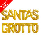SANTAS GROTTO - 16 inch Gold Foil Letter Balloon Pack (1)