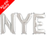 N.Y.E. - 16 inch Silver Foil Letter Balloon Pack (1)