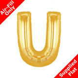 7 inch Antique Gold Letter U Foil Balloon (1) - Unpackaged