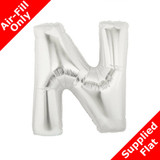 7 inch Silver Letter N Foil Balloon (1) - Unpackaged