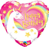 18 inch Birthday Magical Unicorn Heart Foil Balloon (1)