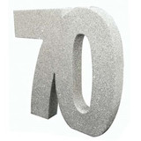 Number 70 Silver Glitter Number Table Decoration (1)