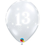 11 inch Diamond Clear 13 Sparkle-A-Round Latex Balloons (25)