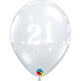 11 inch Diamond Clear 21 Sparkle-A-Round Latex Balloons (25)