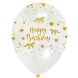 12 inch Clear Unicorn Sparkle Latex Balloons (6)