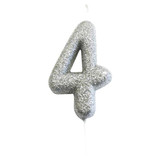 Age Four Silver Glitter Candle (1)