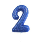 Age Two Blue Glitter Candle (1)