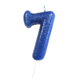 Age Seven Blue Glitter Candle (1)