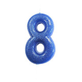 Age Eight Blue Glitter Candle (1)