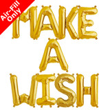 MAKE A WISH - 16 inch Gold Foil Letter Balloon Pack (1)