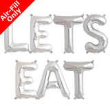 LETS EAT - 16 inch Silver Foil Letter Balloon Pack (1)