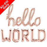 HELLO WORLD - 16 inch Rose Gold Foil Letters & Script Pack (1)