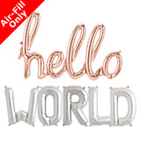 HELLO WORLD - 16 inch Silver Letter & Rose Gold Script Pack (1)