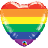 18 inch Rainbow Stripes Heart Foil Balloon (1)