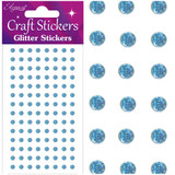 4mm Light Blue Glitter Gem Craft Stickers (112)