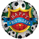 18 inch Happy Birthday Football Crest Foil Balloon (1)