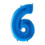 26 inch Blue Number 6 Foil Balloon (1)