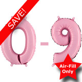 14 inch Pastel Pink Numbers Starter Kit - 36 Balloons