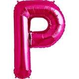 34 inch Magenta Letter P Foil Balloon (1)